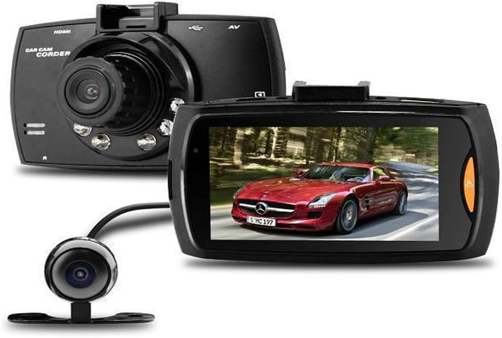 Dual Lens Car Dash Cam G30 2.7" LCD Full HD 1080P med G-Sensor