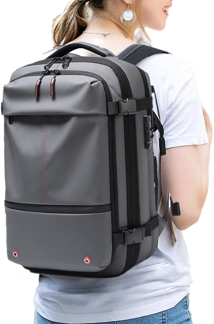 Air Vacuum Backpack – Udvidelig 60L Vandtæt Rejsemul med Laptop Compartment – Trivora