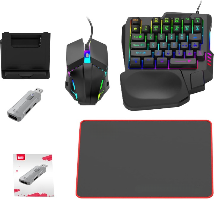 RGB Gaming Tastatur og Mus Combo – Ergonomisk Kontroladapter Sæt – Zyvorn