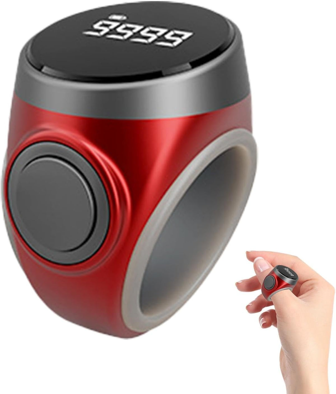 4-cifret genopladelig digital fingertællerring – Calmero