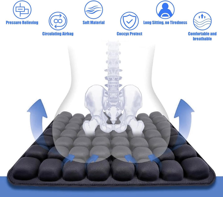 Oppustelig Rejseat Cushion med Ergonomisk Trykaflastning – AirComfort