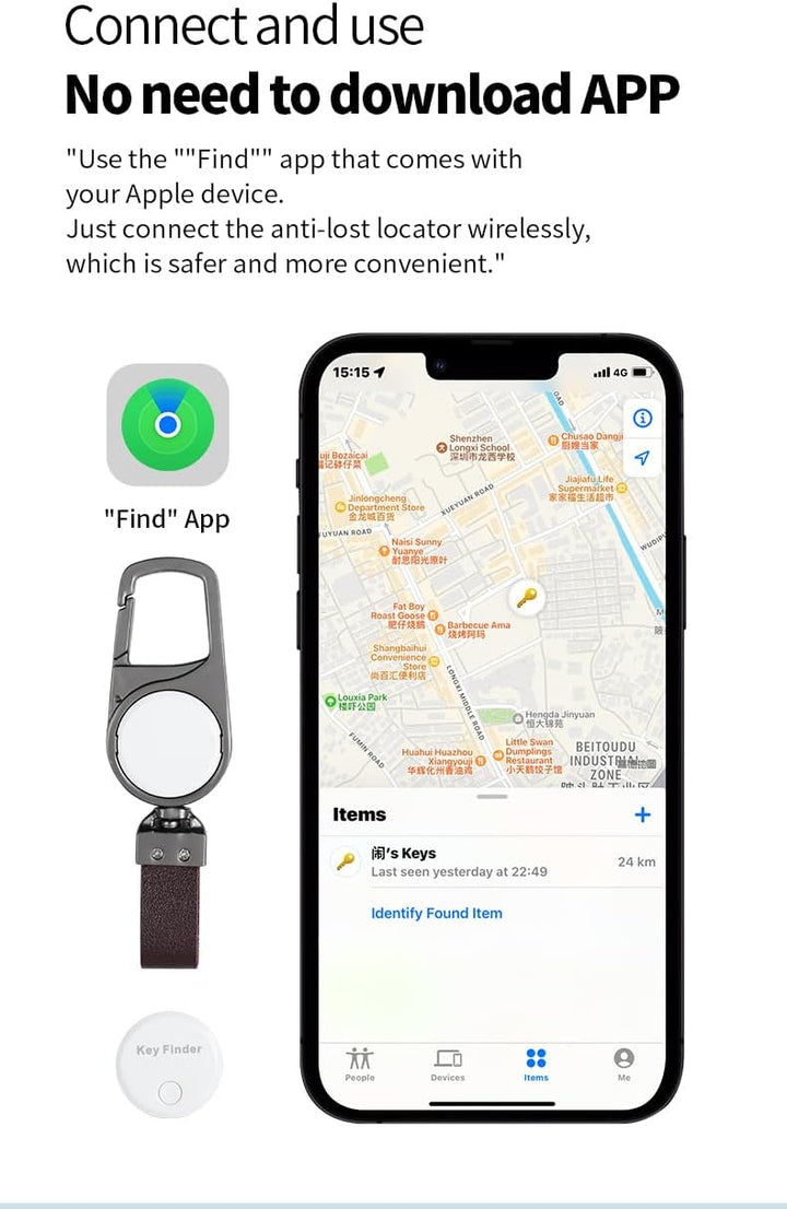 Smart Anti-Lost Locator Nøglekæde – Realtids Sporing