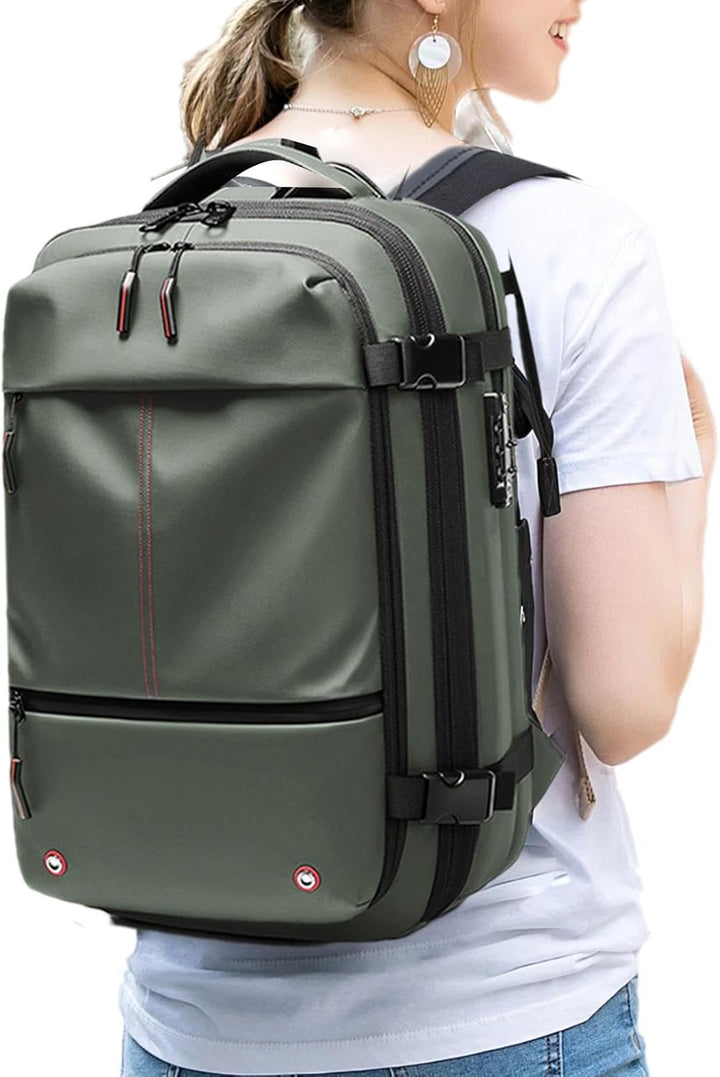 Air Vacuum Backpack – Udvidelig 60L Vandtæt Rejsemul med Laptop Compartment – Trivora