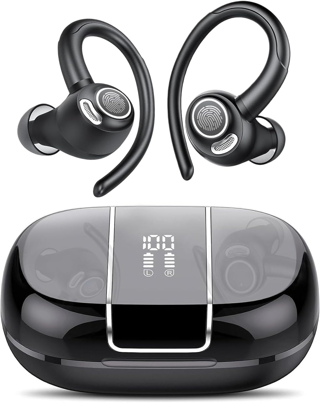 Trådløse Bluetooth 5.3 sport ørepropper med støjreduktion og 48 timers afspilning – Zeyora
