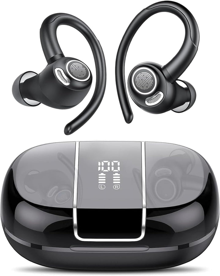 Trådløse Bluetooth 5.3 sport ørepropper med støjreduktion og 48 timers afspilning – Zeyora