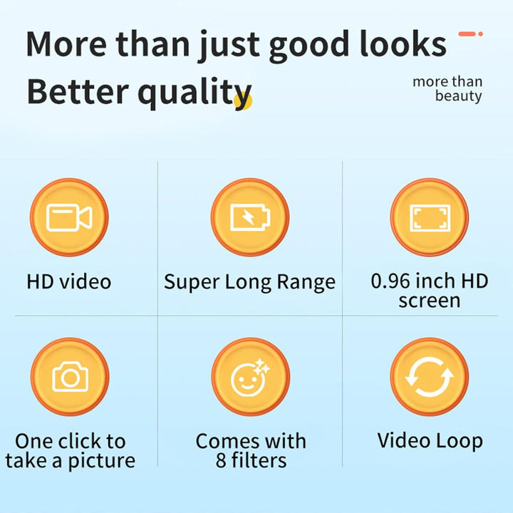Mini digital kamera 1080P farveskærm og 100-minutters batteri – Lurevo