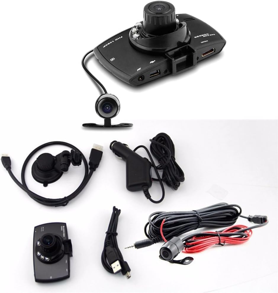 Dual Lens Car Dash Cam G30 2.7" LCD Full HD 1080P med G-Sensor