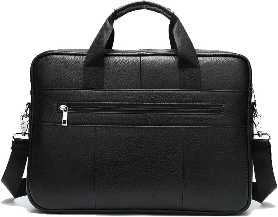 Premium okselæder 15” business-aktetaske med organiserlommer