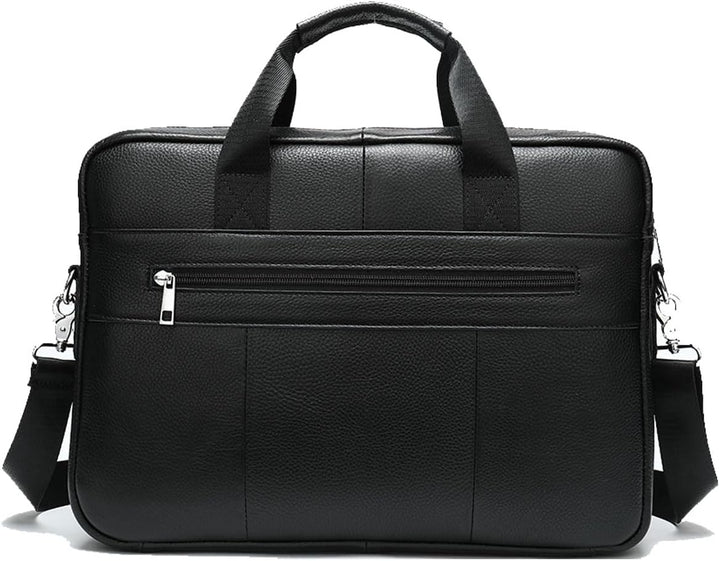 Premium okselæder 15” business-aktetaske med organiserlommer