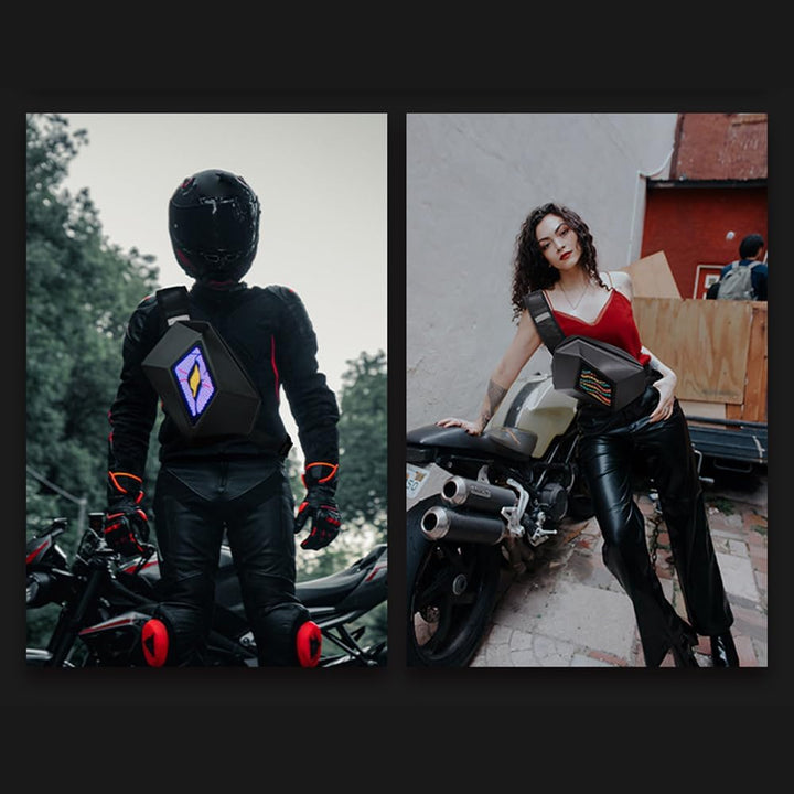 LED Motorcykel Crossbody Taske med Programmerbar Skærm – Nexora
