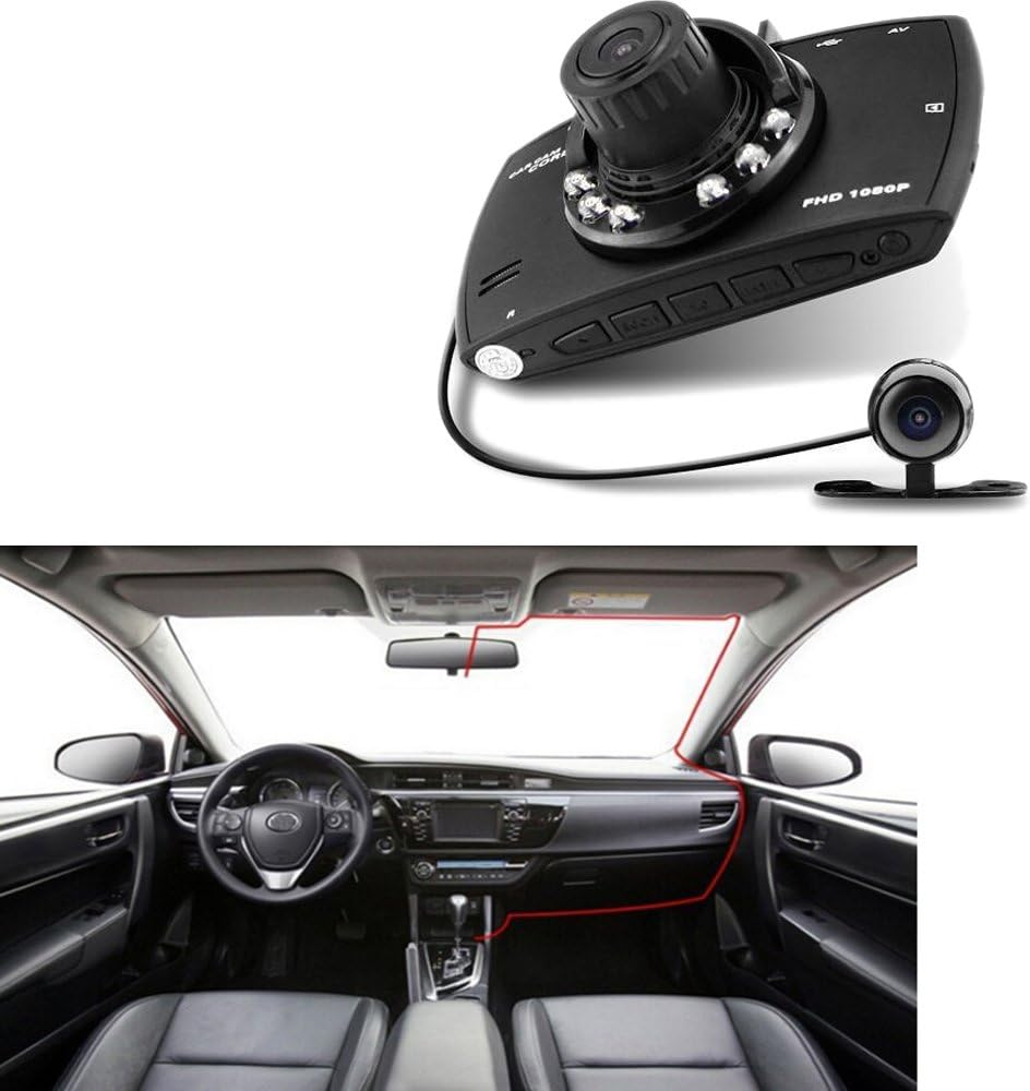 Dual Lens Car Dash Cam G30 2.7" LCD Full HD 1080P med G-Sensor