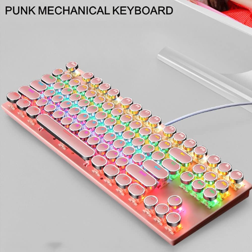 87-tastet mekanisk gaming tastatur RGB baggrundsbelyst blå kontakt