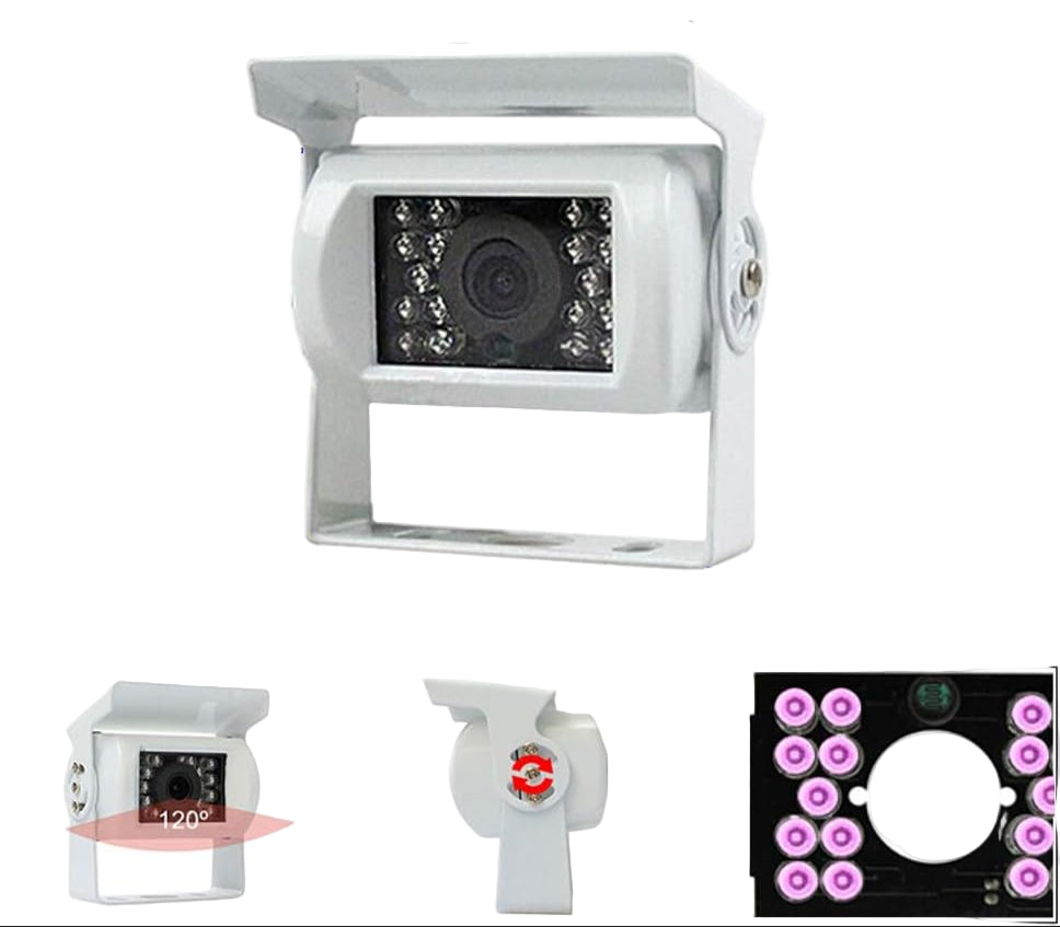 Lastbil Backup Kamera 12V/24V med 18 LED IR Nattesyn IP68