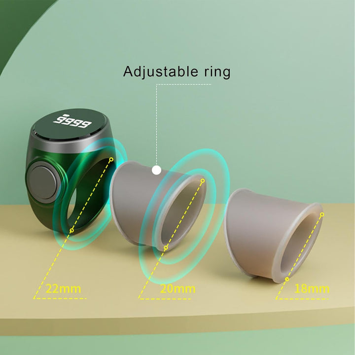 4-cifret genopladelig digital fingertællerring – Calmero