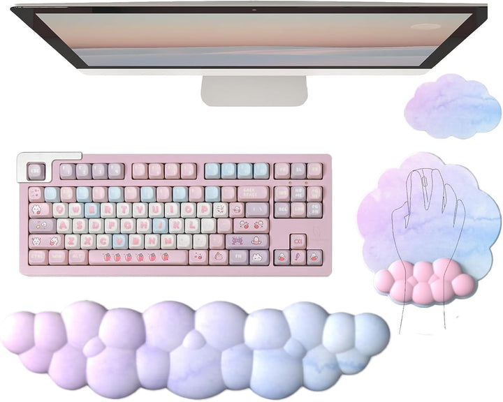 Cloud-formet ergonomisk håndledsstøtte sæt med musemåtte og coaster – Zeyora