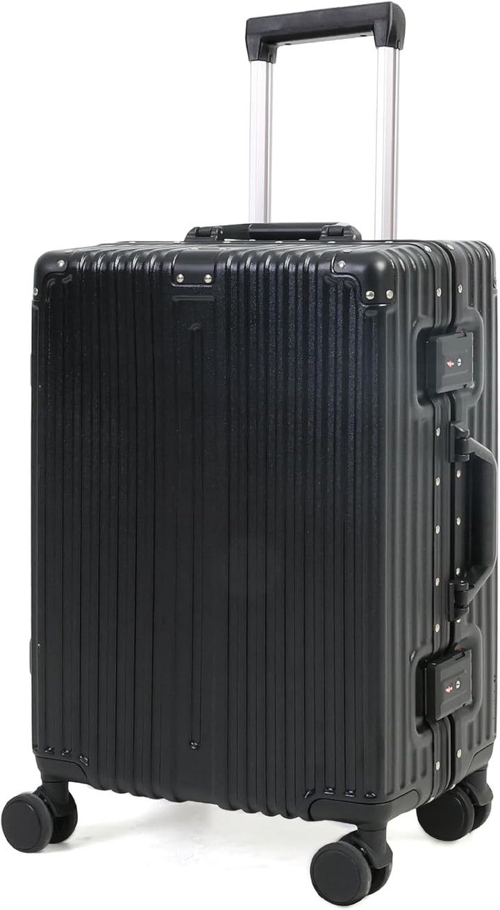 Håndbagage med aluminiumsramme, TSA-lås og støjsvage hjul.