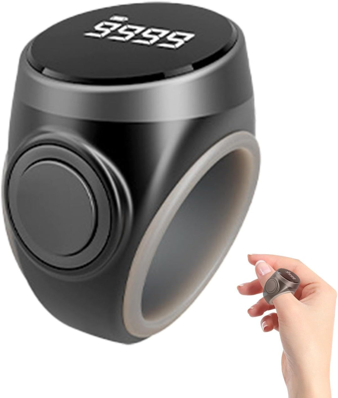 4-cifret genopladelig digital fingertællerring – Calmero