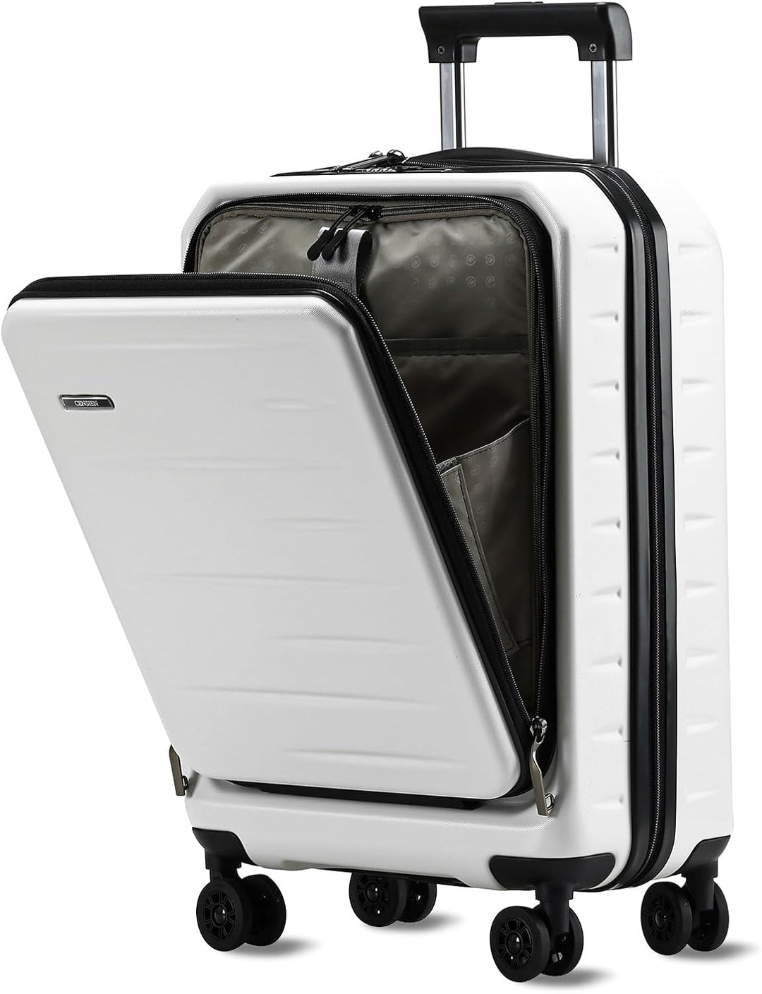 Udvidelig hardshell-kuffert med frontlomme og TSA-lås