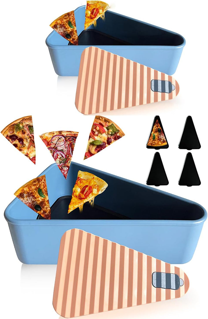 Genanvendelig pizzaopbevaringsbeholder med 2 skuffer – SliceSafe (1+1 GRATIS)