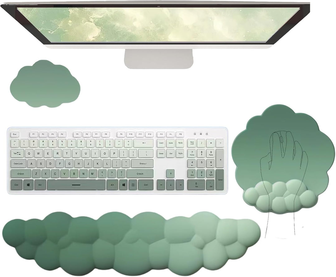 Cloud-formet ergonomisk håndledsstøtte sæt med musemåtte og coaster – Zeyora