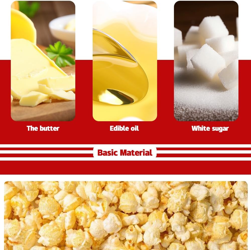 Retro Red Elektrisk Bord Popcornmaskine med Timer – Calvano