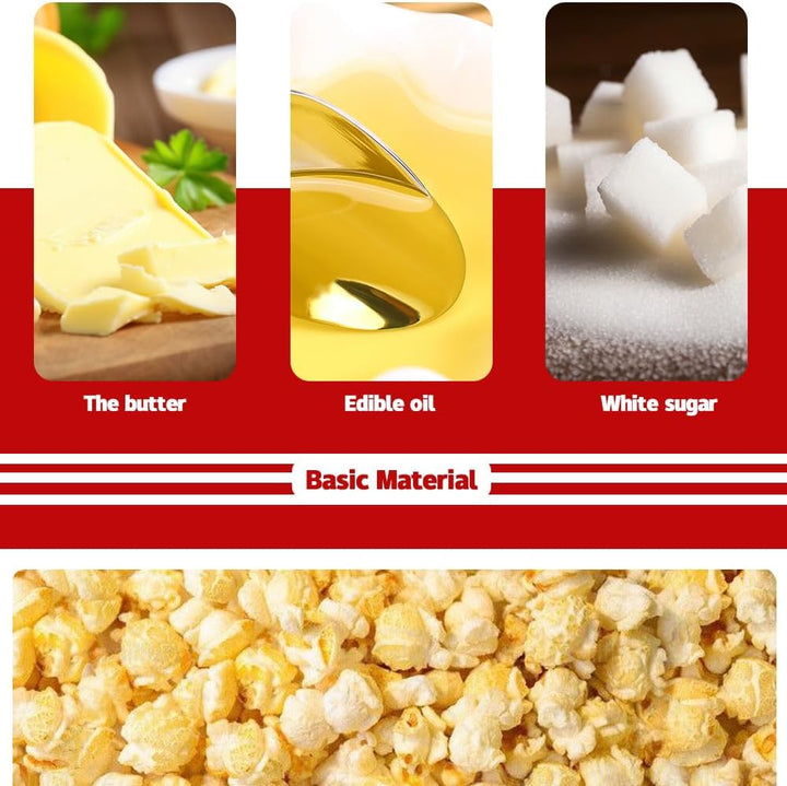 Retro Red Elektrisk Bord Popcornmaskine med Timer – Calvano