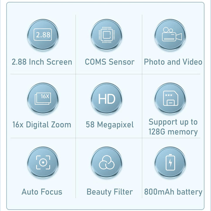 4K kompakt digitalkamera med 58 MP fotos og 16X zoom – Lumora