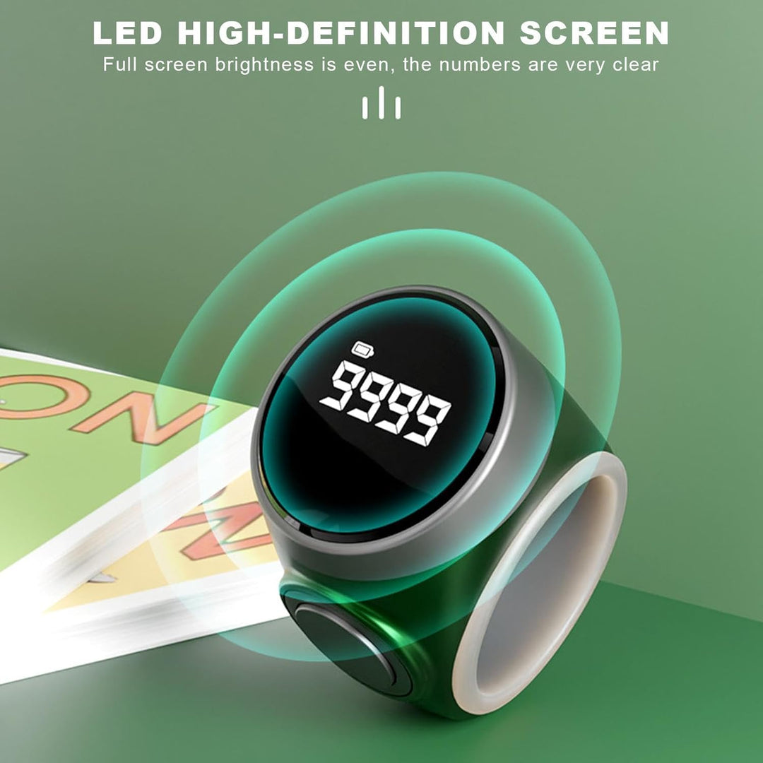 4-cifret genopladelig digital fingertællerring – Calmero