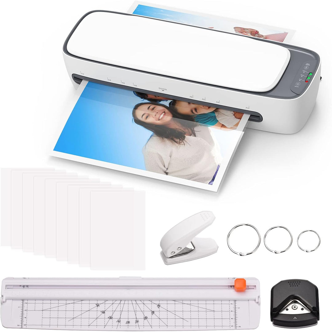 A3 bordmodel laminator-sæt med varme- og kuldeindstillinger og 6-i-1 funktioner – Lexaro