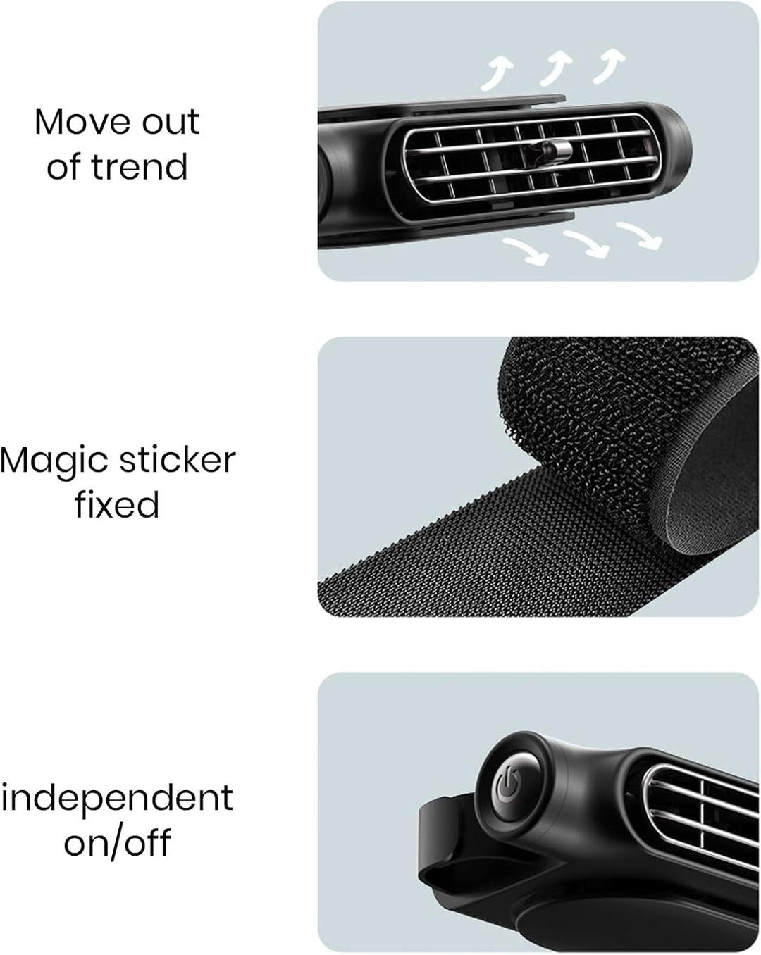 3 hastigheder USB bil køleblæser med hovedstøtte montering – AutoBreeze