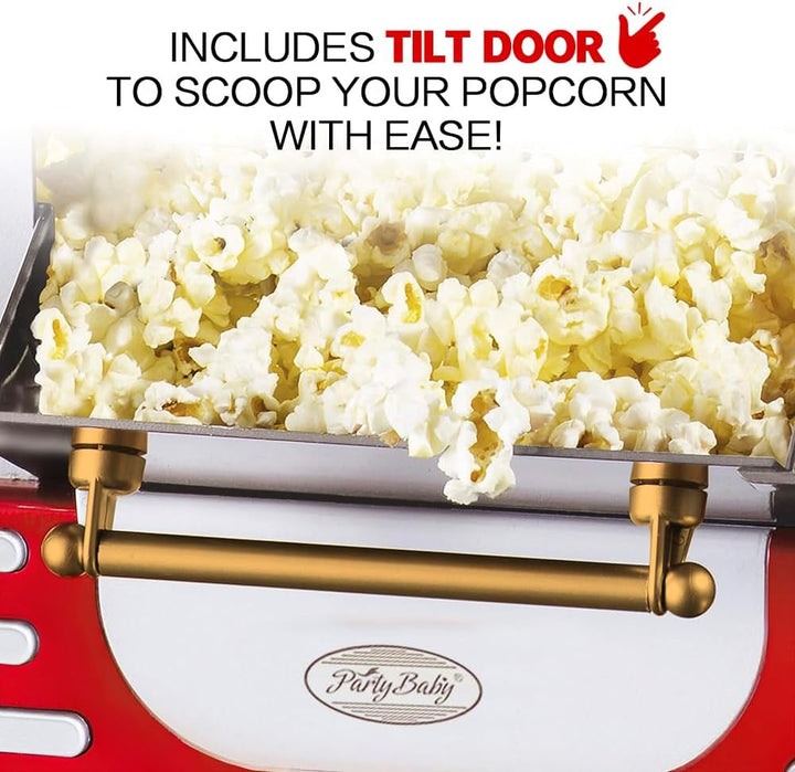 Retro Red Elektrisk Bord Popcornmaskine med Timer – Calvano