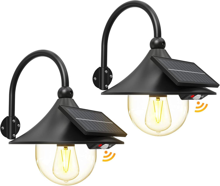 Solarmotion Ladevæglys med 3 tilstande og gåsnehalsdesign (2 pakke) – Halden