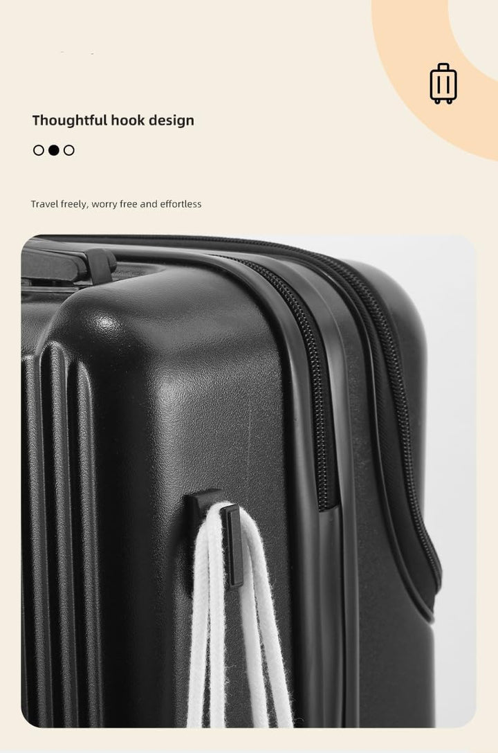 Håndbagage med hård skal, kopholder, USB-port og TSA-lås