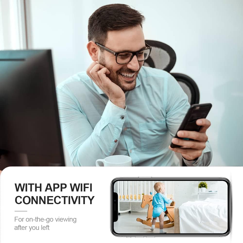 Mini sikkerhedskamera 4K WiFi skjult indendørs kamera med nattesyn