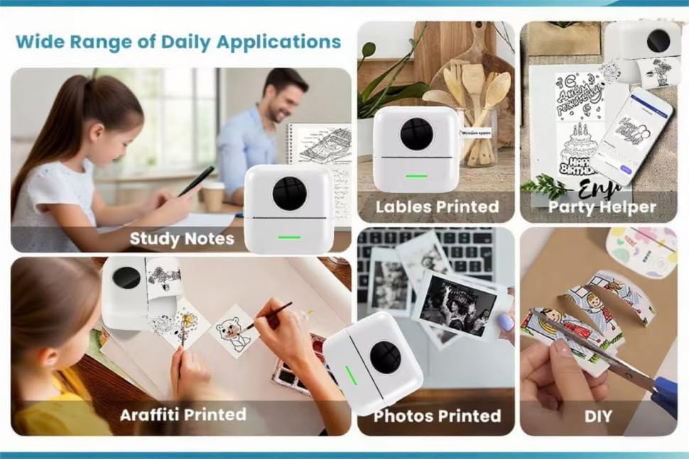 Bærbar Bluetooth Etiketteprinter – Ink-Fri Termisk Udskrivning