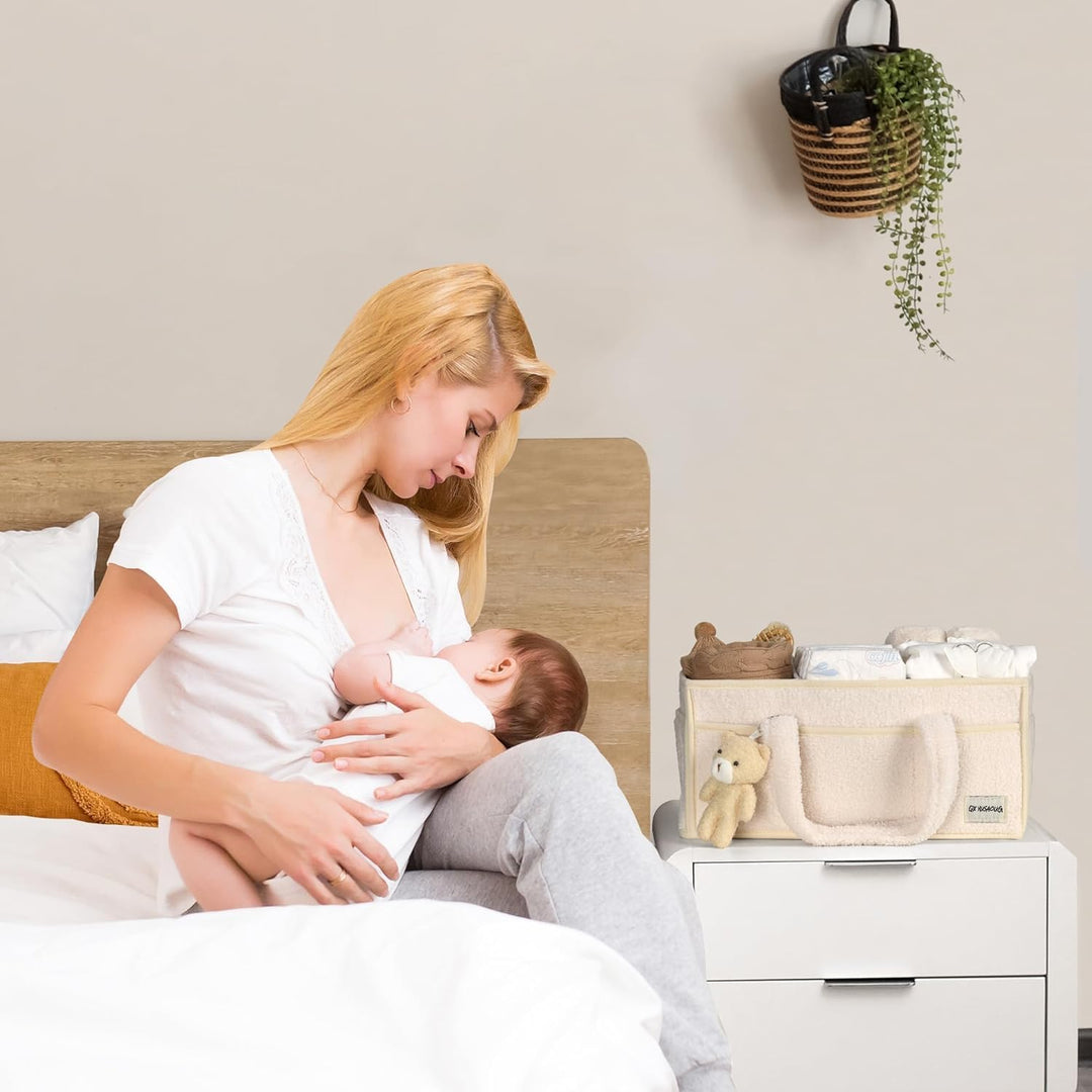 Babyble Caddy Organizer – Sherpa Opbevaringskurv med Rum - Elvoria