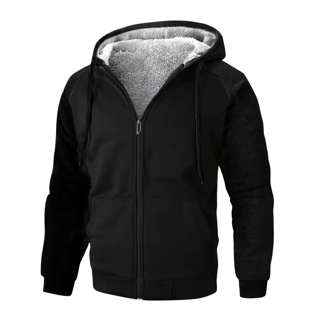 Herre hoodie foret med Sherpa-fleece – Niels