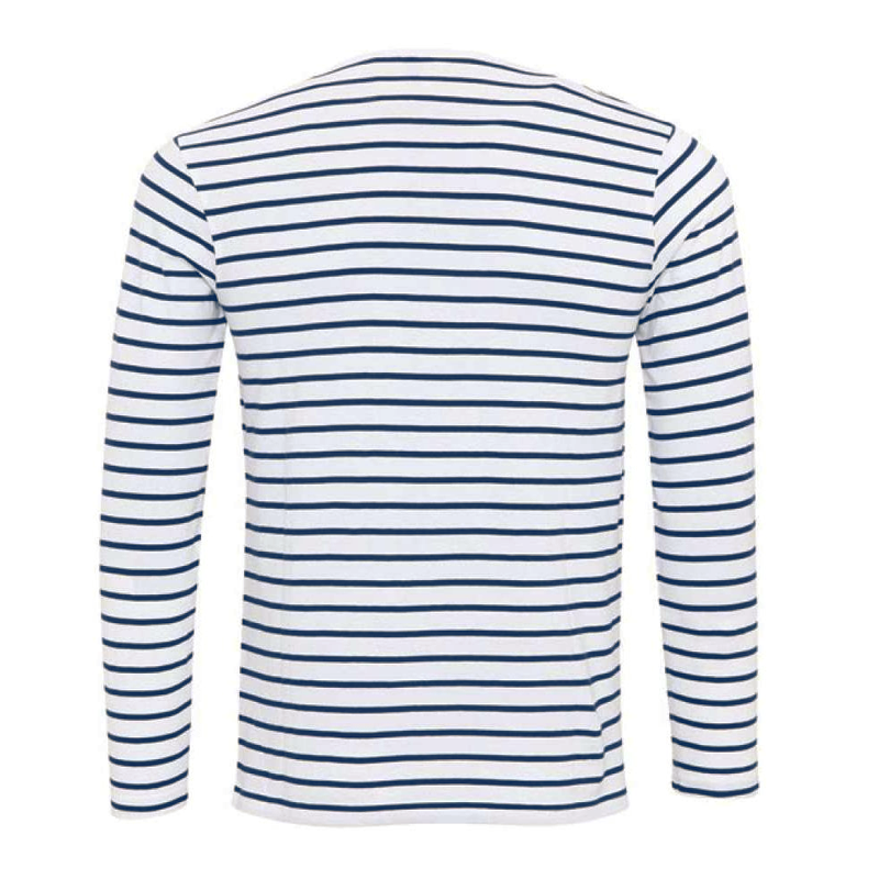Stribet Henley-shirt med lange ærmer - Dorian