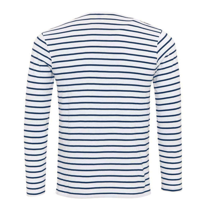 Stribet Henley-shirt med lange ærmer - Dorian
