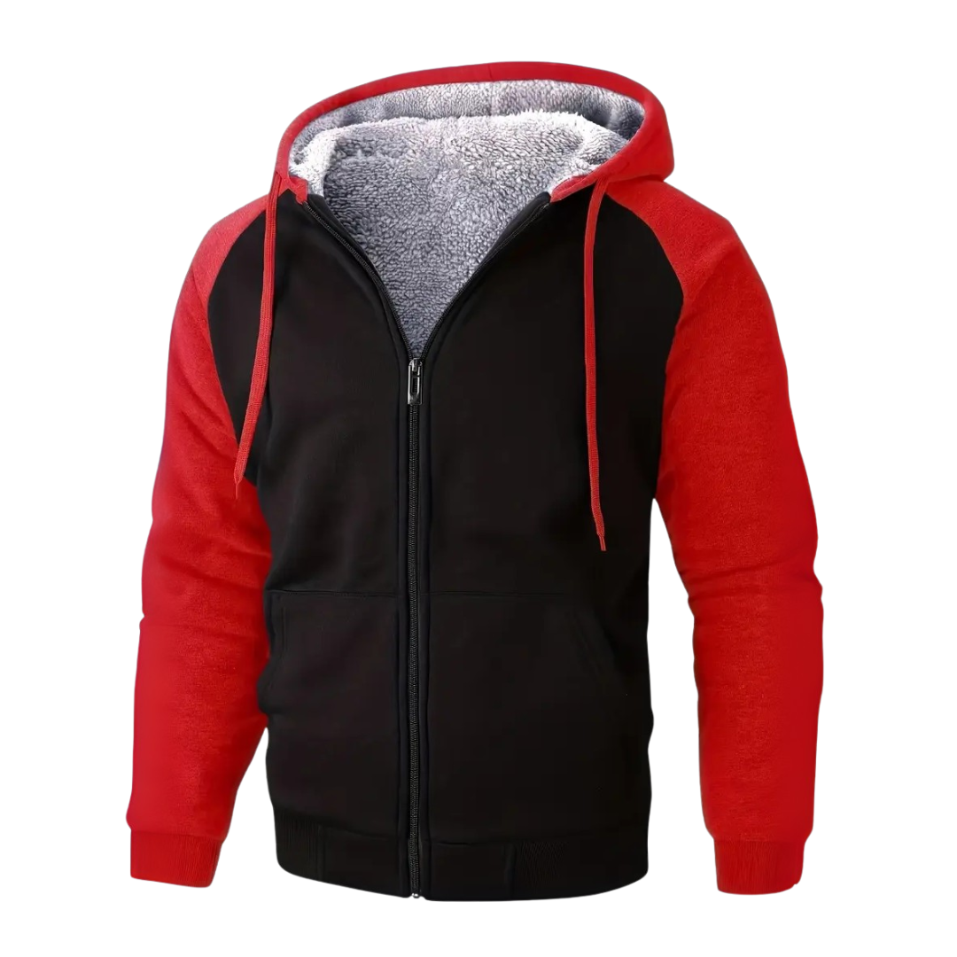 Herre hoodie foret med Sherpa-fleece – Niels