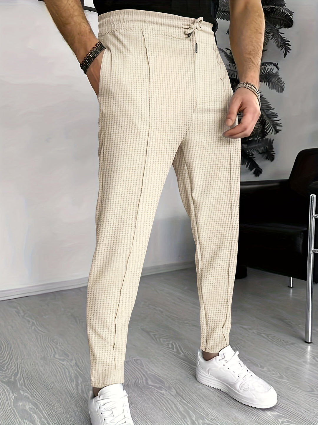 Komfortable vaffel-joggers til herrer - Finn