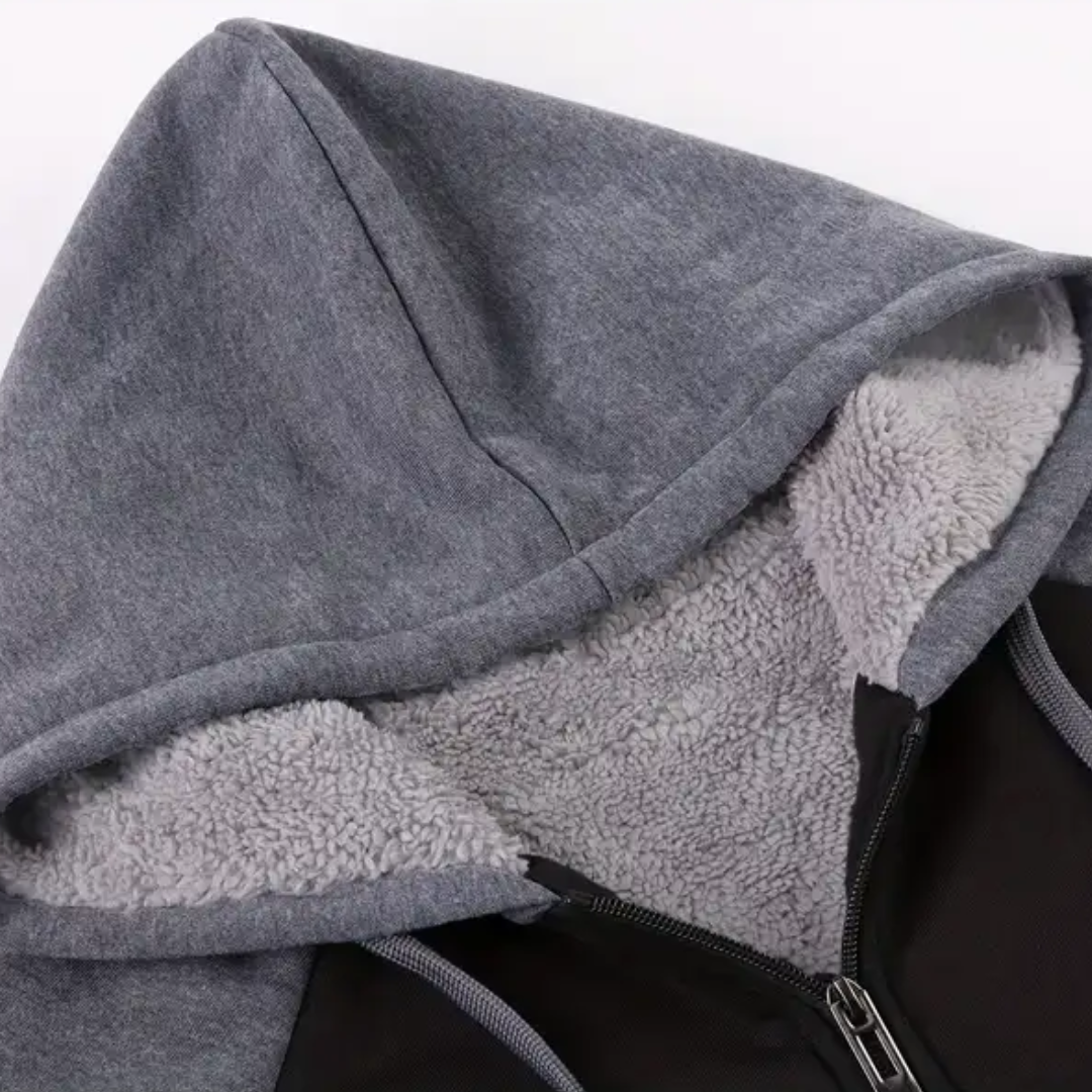 Herre hoodie foret med Sherpa-fleece – Niels