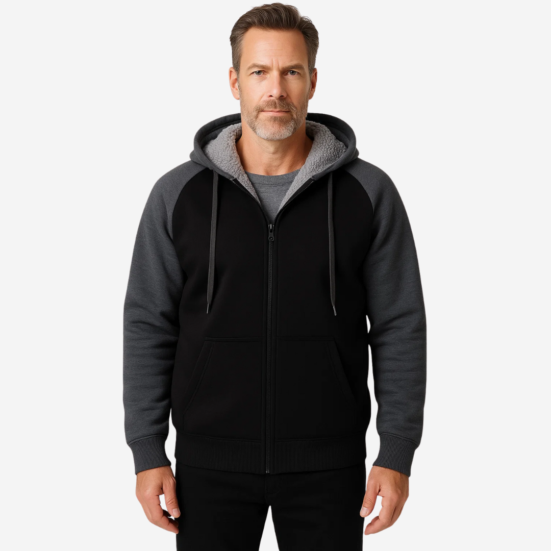 Herre hoodie foret med Sherpa-fleece – Niels