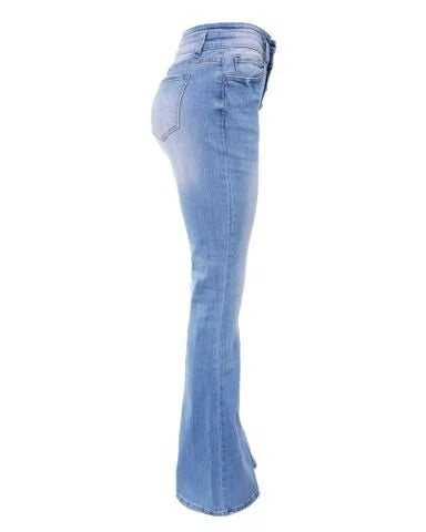 Trendy denimbukser med høj talje - Mila