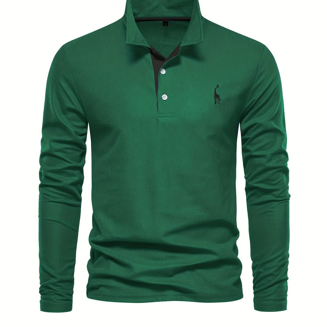 Komfortabel herre-polo med lange ærmer