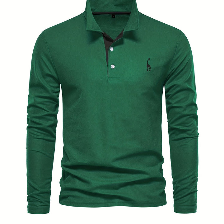 Komfortabel herre-polo med lange ærmer