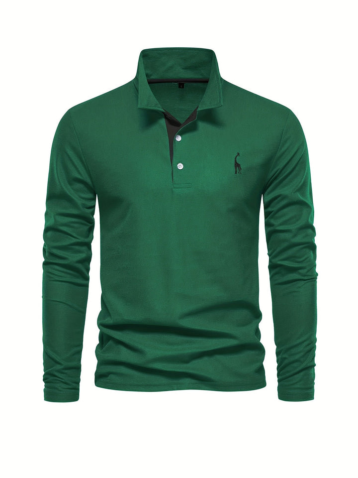 Komfortabel herre-polo med lange ærmer