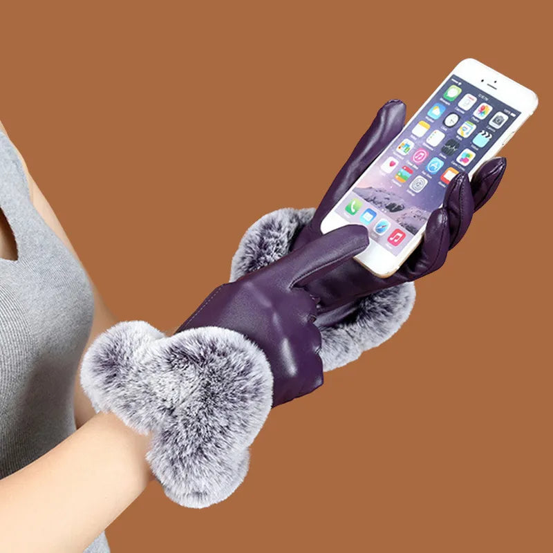 Trendy PU-læderhandsker - SilkGlide