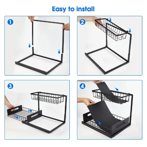 2-niveau under-vask skydeskabsorganisator – Arlo