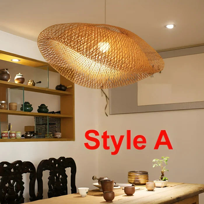 Trendy Rattan Hængelampe - NaturGlow